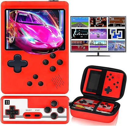 Portable Retro Handheld Game Console - 500 Games, Rechargeable, 3.0” LCD