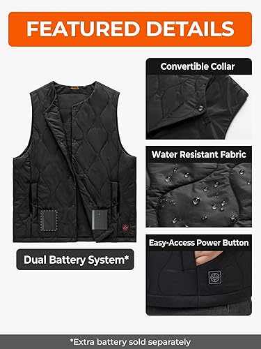 ORORO Women's Heated Vest Liner – Ultra-Light, 4 Heat Zones, Dual-Battery