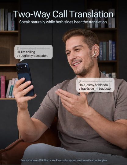 Timekettle W4 Plus AI Interpreter Earbuds – Sandy Gold, 52 Languages
