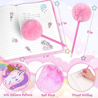 Unicorn Gift Set for Girls | Plush Diary, Star Pillow, & Accessories