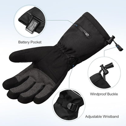 Rechargeable Waterproof Cut-Resistant Winter Work Gloves for Men