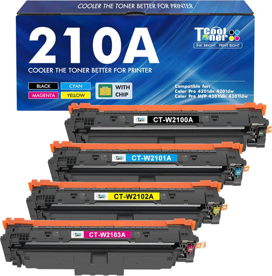 Cool Toner 210A 4-Pack with Chip for HP Color LaserJet Pro 4301 4201