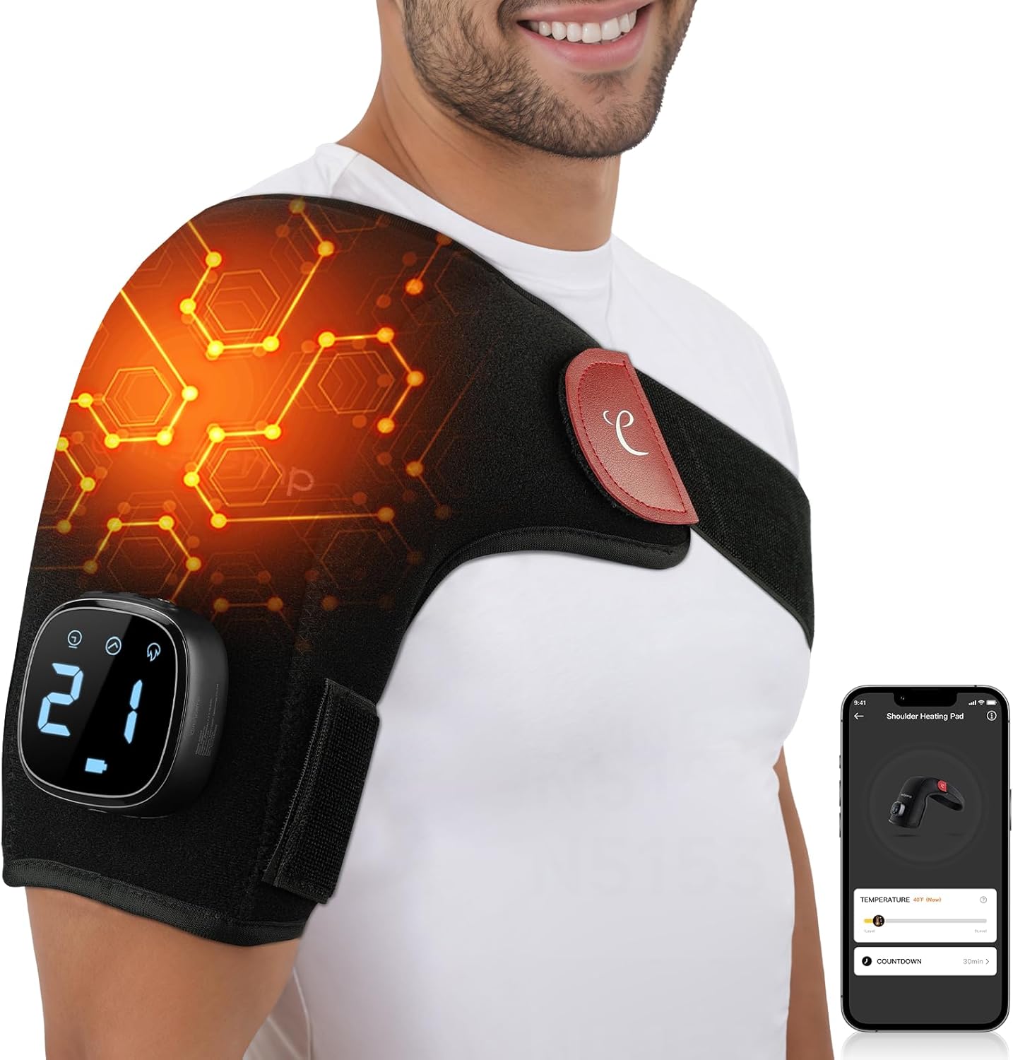 Comfytemp Cordless Shoulder Heating Pad for Rotator Cuff Pain Relief, S/M