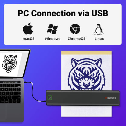 ORGSTA Wireless Tattoo Stencil Printer S008 Bundle with Transfer Paper Kit