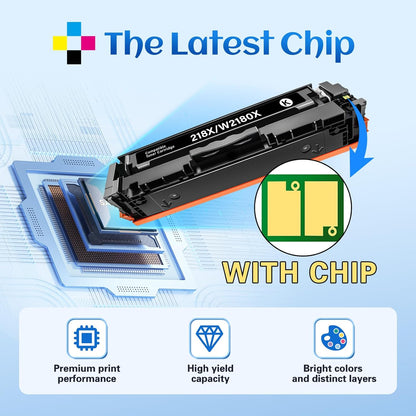 SANCTink 218X Toner Cartridge 4-Pack with Chip for HP Color LaserJet Pro