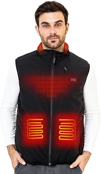 GTGL Men's Heated Vest - Lightweight Windproof Jacket with 7.4V Battery