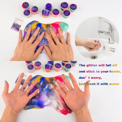WUJYLY 46-Pack Galaxy Slime Party Favors for Kids Non-Sticky Stress Relief