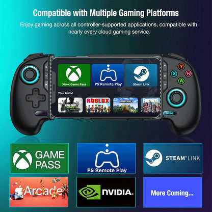 AXYBCOOL Mobile Wireless Game Controller with Hall Joystick RGB
