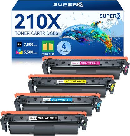 LEMERO SUPERX 210X 210A Toner Cartridge 4-Pack for HP Color LaserJet Pro