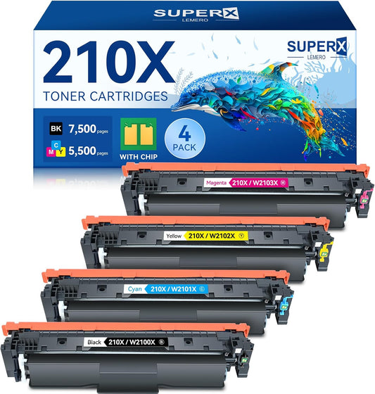 LEMERO SUPERX 210X 210A Toner Cartridge 4-Pack for HP Color LaserJet Pro