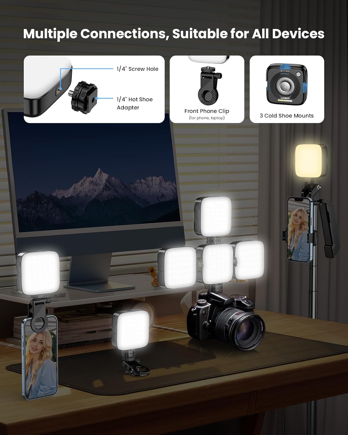 Linber DC06 Magnetic LED Video Light – 3000-9000K Pocket Camera Lighting