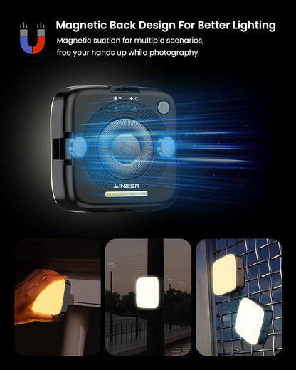 Linber DC06 Magnetic LED Video Light – 3000-9000K Pocket Camera Lighting