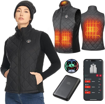 KEMIMOTO Women's Smart Heated Vest | APP Control & Battery Included