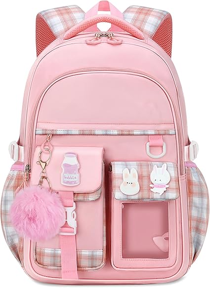 Cute & Spacious 18" Girls Backpack – Kawaii Style for School & Travel