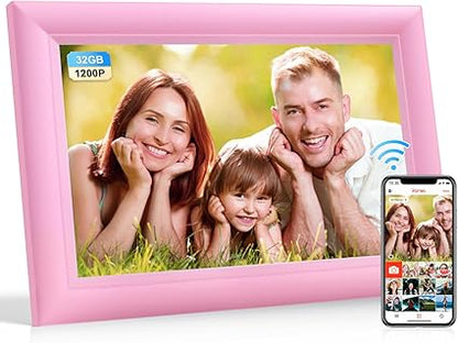 TMC Digital Picture Frame 10.1" WiFi, 32GB Touchscreen, Pink, Auto-Rotate