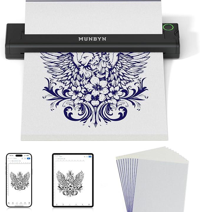 Wireless Thermal Tattoo Stencil Printer for Artists - MUNBYN ITP05