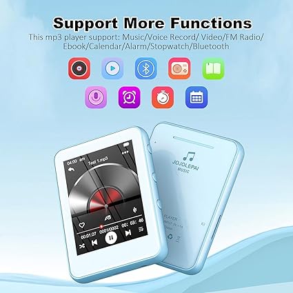 MP3 Player with Bluetooth, 64GB Storage, Touch Screen, Voice Recorder