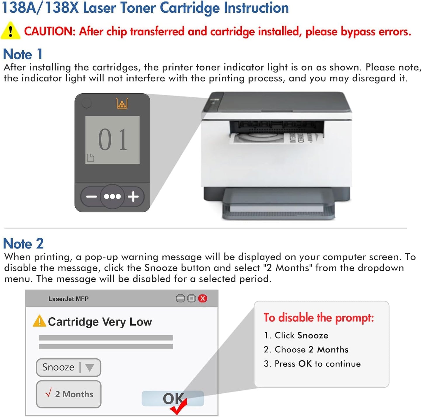 Toner H-Party 138A Black Toner Cartridges 4-Pack for HP Pro 3001dw 3101fdw