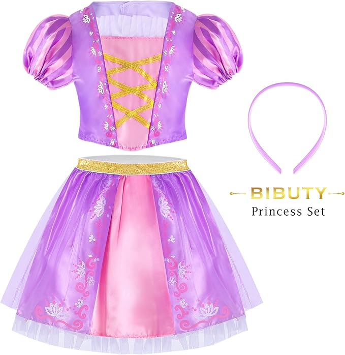 BIBUTY Princess Dress Up Clothes for Girls with Accessories (Ages 3–6)