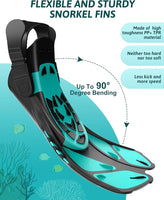 Viginsul Full Face Snorkel Mask & Adjustable Fins Set - Anti-Fog, Panoramic View