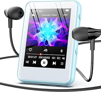 MP3 Player with Bluetooth, 64GB Storage, Touch Screen, Voice Recorder