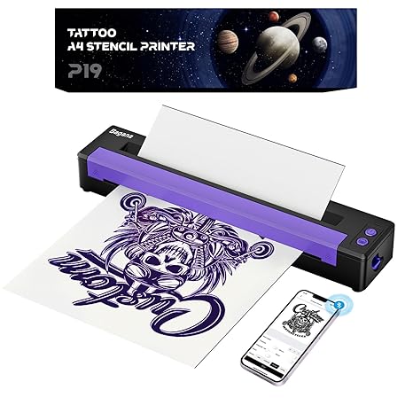 Bagana Thermal Tattoo Stencil Printer, Wireless Bluetooth, Portable Machine