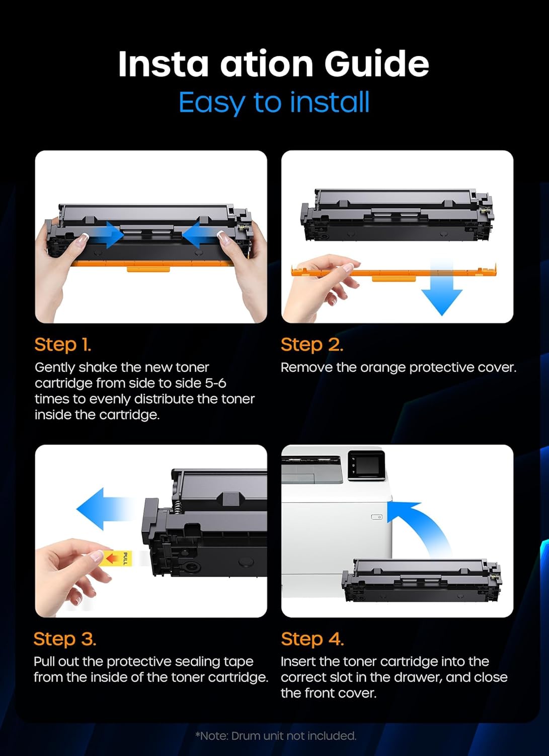 Timink 218A Toner Cartridge 4-Pack with Chip for HP Color Pro MFP