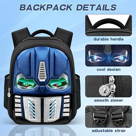 Kids School Backpack 16.5” Waterproof Travel Bag, Cartoon Design