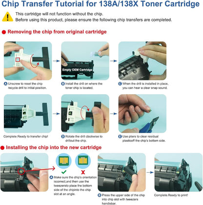 Toner H-Party 138A Black Toner Cartridges 4-Pack for HP Pro 3001dw 3101fdw