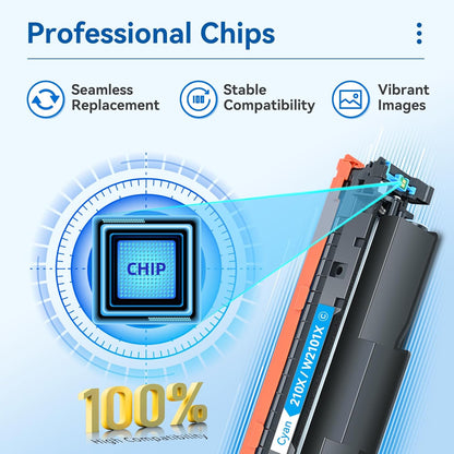 LEMERO SUPERX 210X 210A Toner Cartridge 4-Pack for HP Color LaserJet Pro