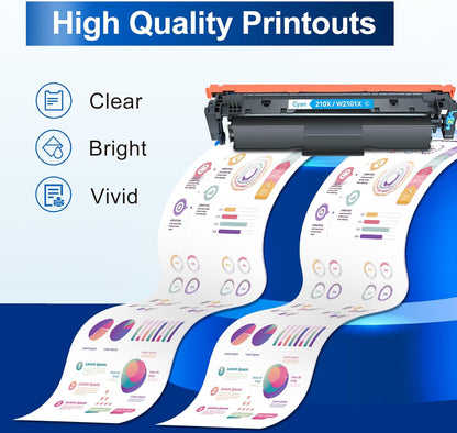 InkNI 210X Toner Cartridges 4-Pack with Chip for HP LaserJet Pro Printers