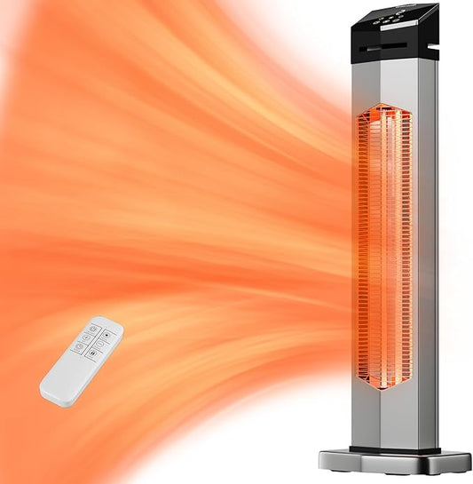 1500W Outdoor Electric Infrared Heater with Remote Control & Timer