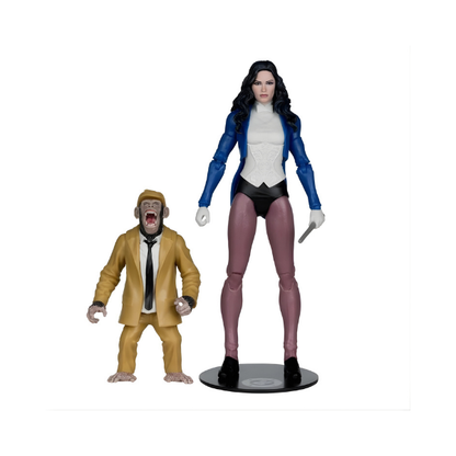McFarlane DC Multiverse Collector Edition Zatanna Platinum Edition 7-Inch Action Figure #53 w/ Detective Chimp