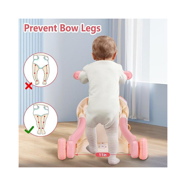 HAWEEK Baby Push Walker 3-in-1, Sit-to-Stand Activity Center with Music
