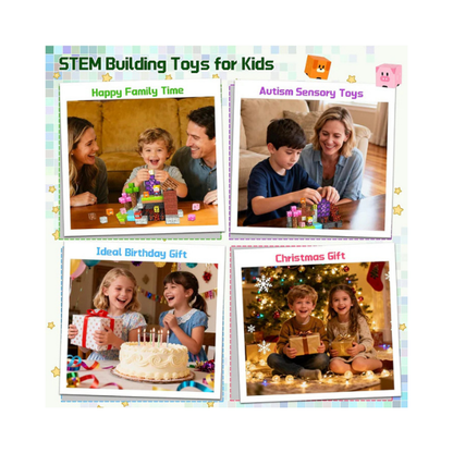 OUGUI 200 PCS Magnetic Blocks – Kids STEM Magnet Cubes Building Set