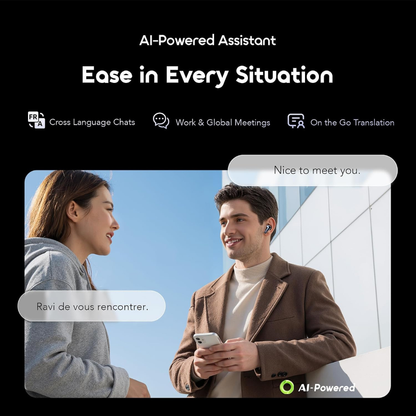 Oraimo SpaceBuds 2 Bluetooth 6.0 AI Translation Earbuds with 52dB ANC