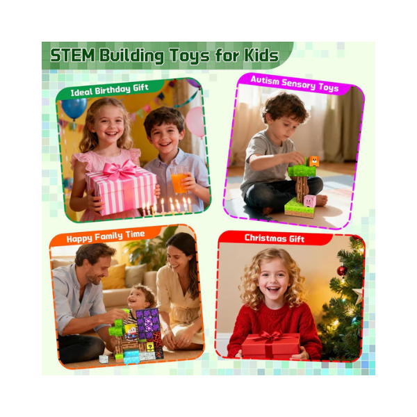 OUGUI 60-Piece Magnetic Blocks Toy Set for Kids Ages 4-8 STEM Learning Fun