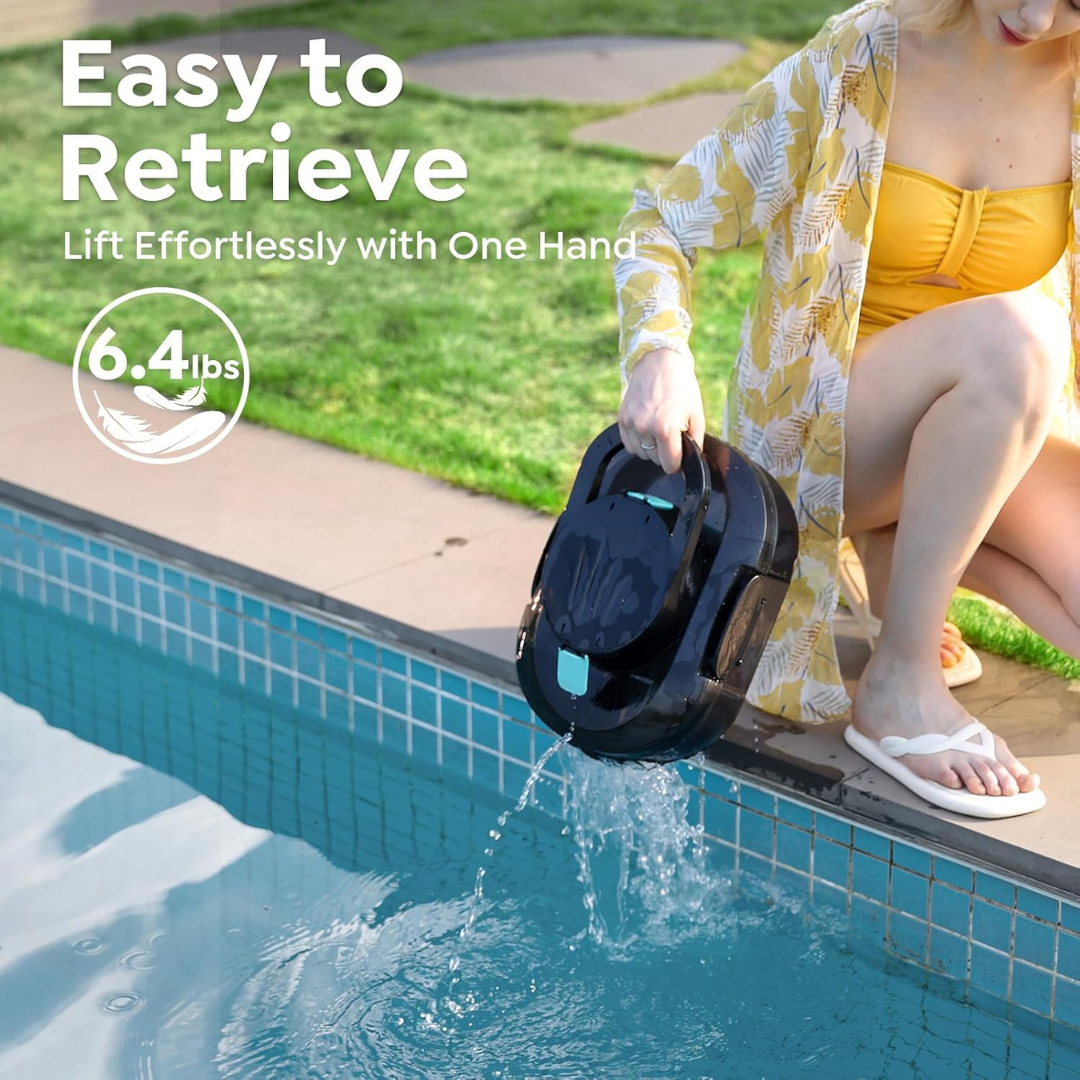 BRINBO S1 Pro Cordless Robotic Pool Cleaner – 130-Minute Runtime, Midnight Black