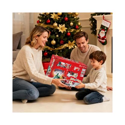 deAO Christmas Train Set with Lights & Sounds 4 Cars 12 Tracks Toy Gift