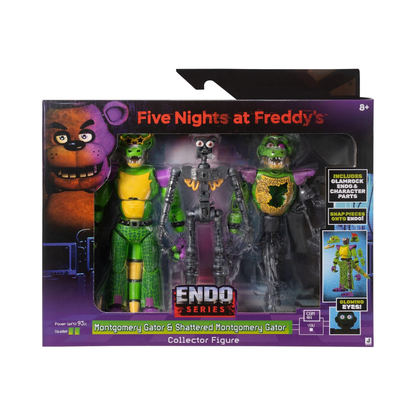 Five Nights at Freddy’s Endo Series Montgomery Gator and Shattered Montgomery Gator Jazwares collector figure