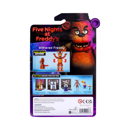 Five Nights at Freddy’s Withered Freddy - 5-Inch Articulated Figure with Jumpscare Feature and Glow-in-The-Dark Eyes