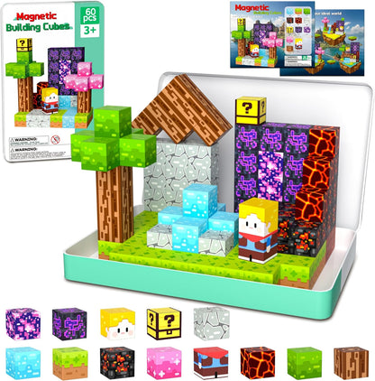 OUGUI 60-Piece Magnetic Blocks Toy Set for Kids Ages 4-8 STEM Learning Fun