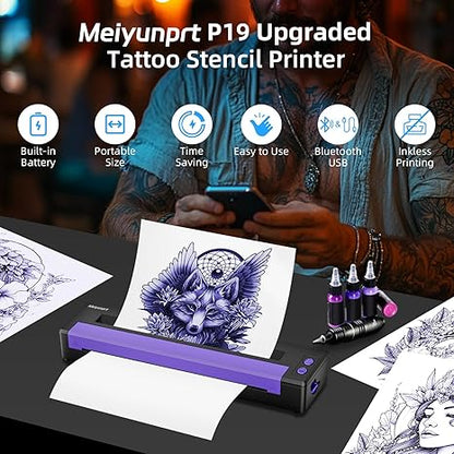 Meiyunprt Upgraded Bluetooth Tattoo Stencil Printer – Wireless & Portable