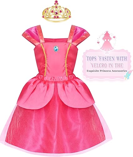 Princess Dress Up Set for Girls, Toddler Costume with Accessories Age 3-6