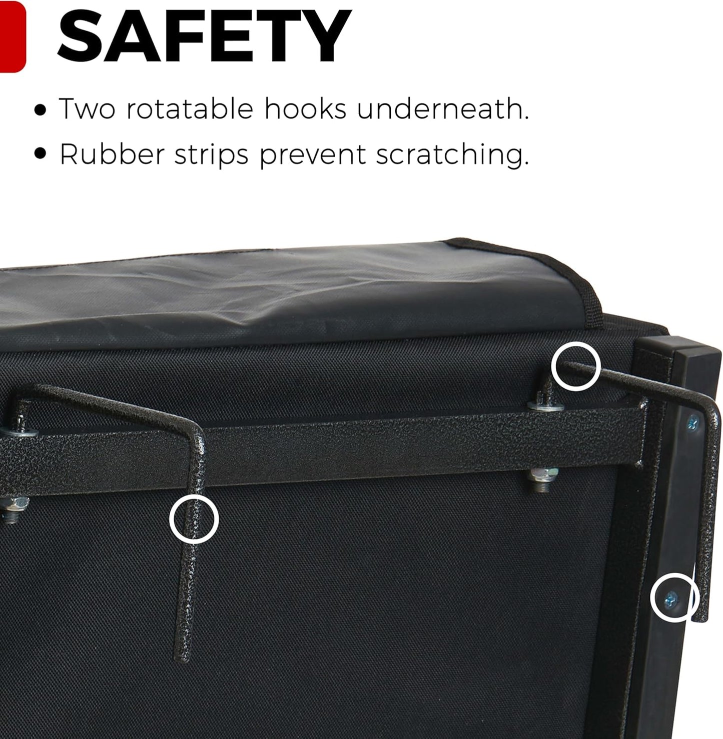 JST GAMEZ Black Stadium Seat with Back Support & Thick Foam Cushion