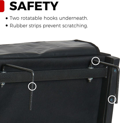 JST GAMEZ Black Stadium Seat with Back Support & Thick Foam Cushion