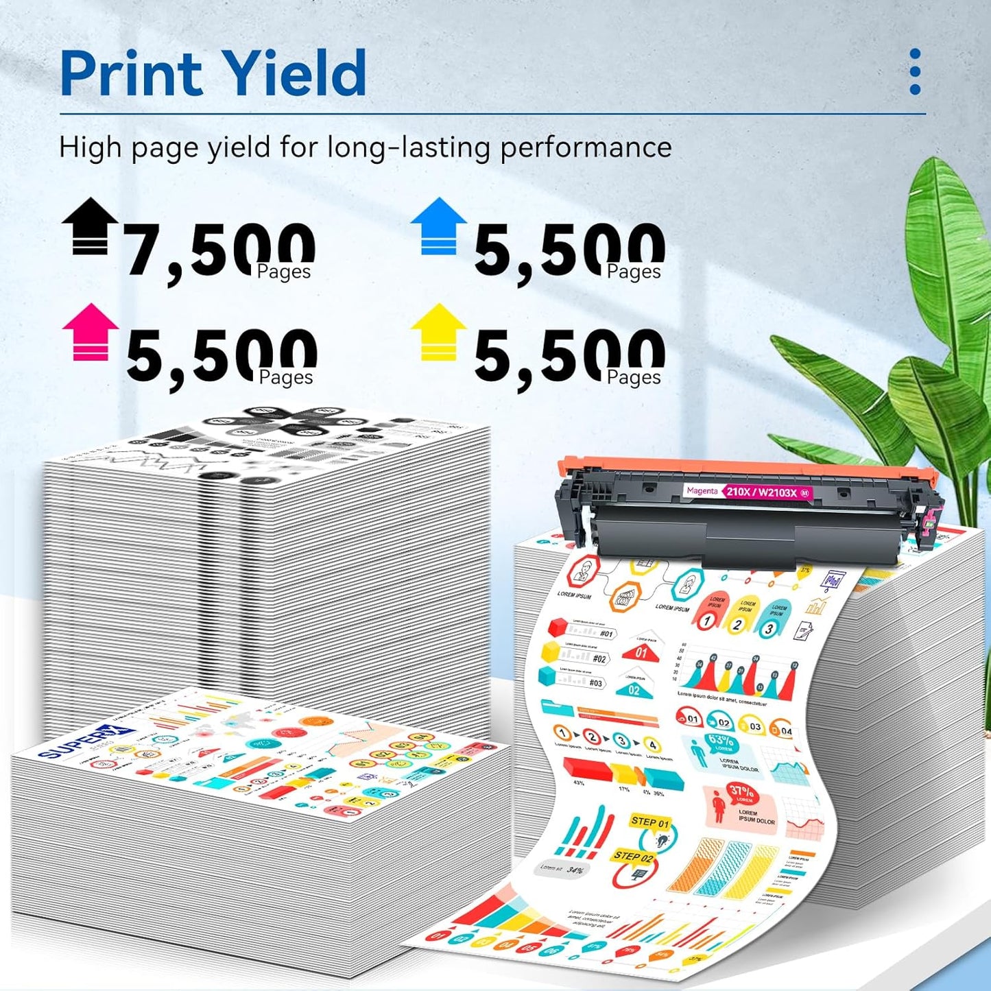 LEMERO SUPERX 210X 210A Toner Cartridge 4-Pack for HP Color LaserJet Pro