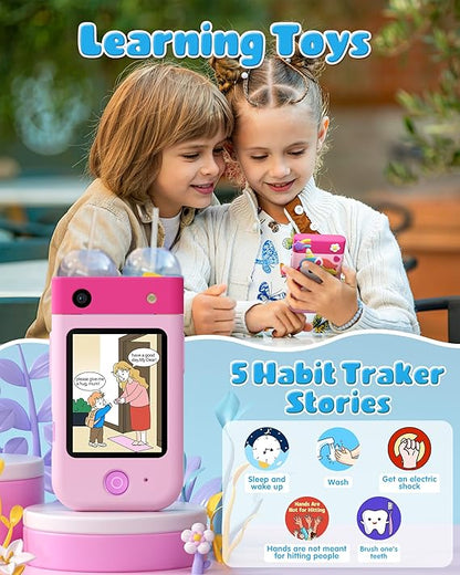 DARME Kids Smart Phone Toy, Touchscreen with Rotating Camera, Games, Music