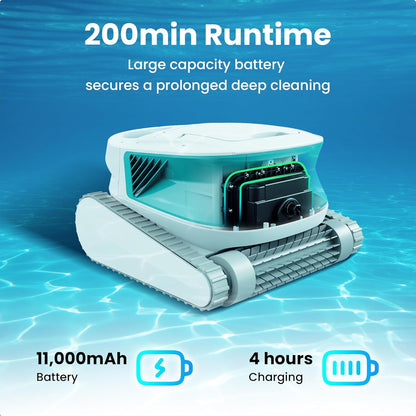 Poolmate Hydro3 2025 Cordless Robotic Pool Cleaner, 200min Runtime