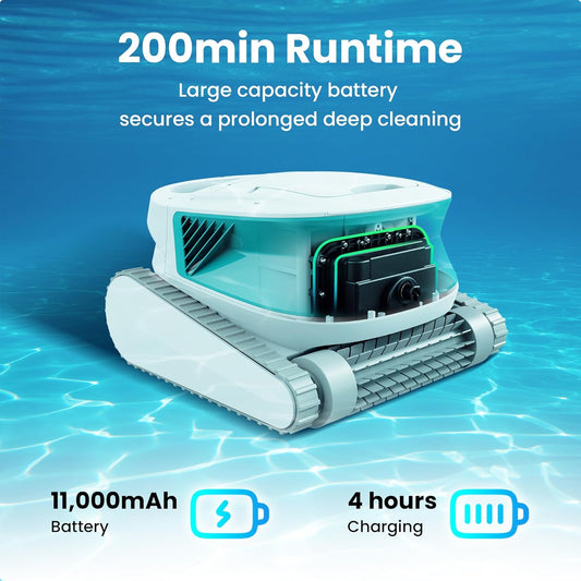 Poolmate Hydro3 2025 Cordless Robotic Pool Cleaner, 200min Runtime